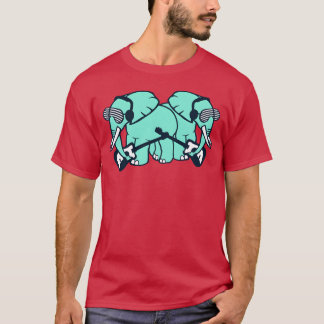 2 Elephantswo Friends Playing Guitar Bandeam gift T-Shirt