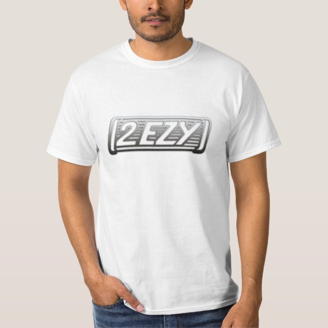 "2 EZY" mens steel effect logo t-shirt (Front)