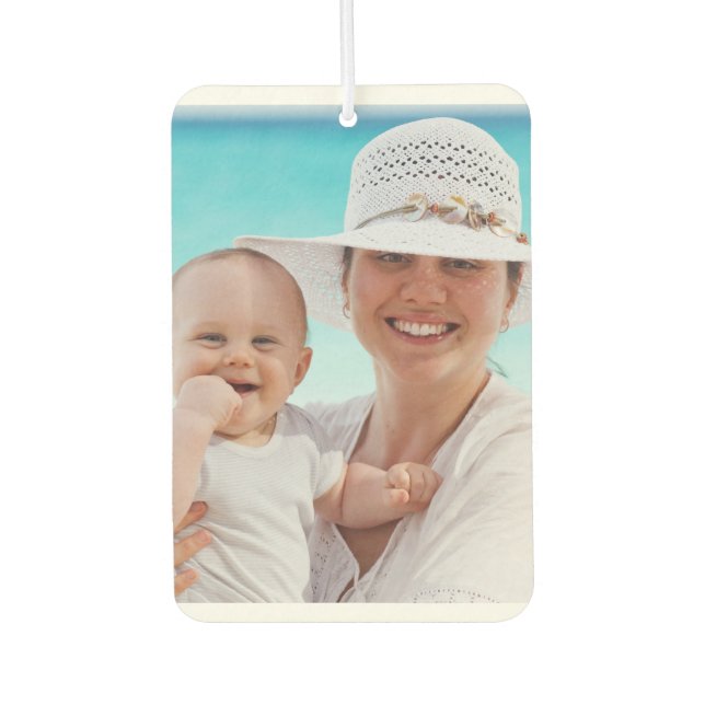 2 Family Photos Mother Baby Upload Personalise Car Air Freshener (Front)