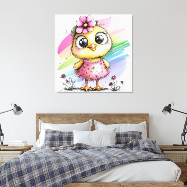 #2 Fantasy Chick Canvas Print (Insitu(Bedroom))