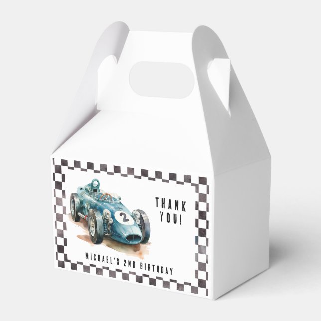 2 Fast Birthday Race Car Boy Birthday Party  Favour Box (Front Side)