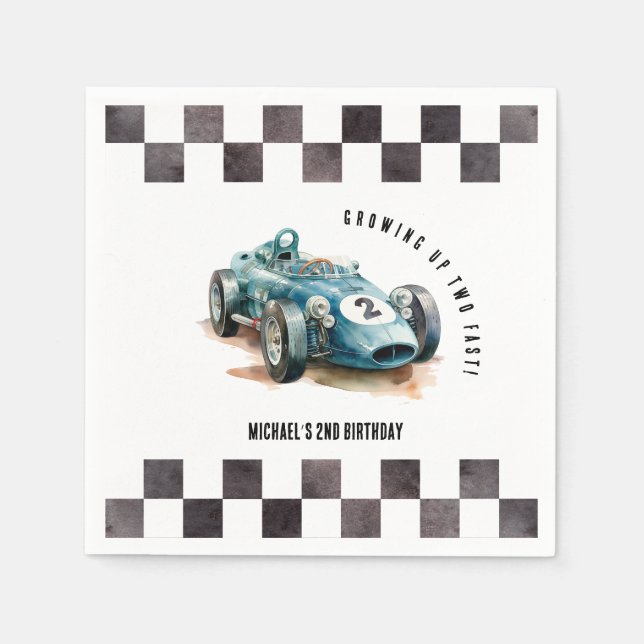 2 fast birthday Race Car Napkin (Front)