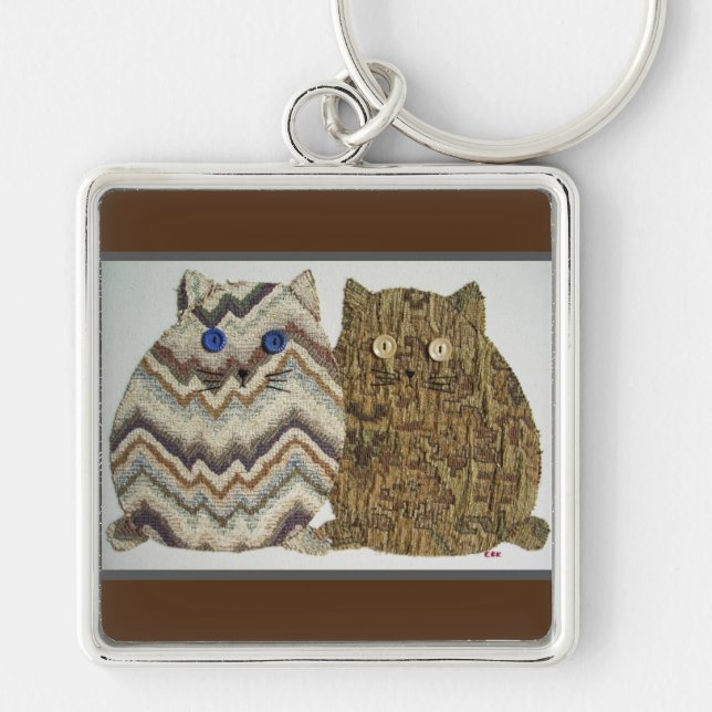 2 Fat Cats #1 Key Ring (Front)