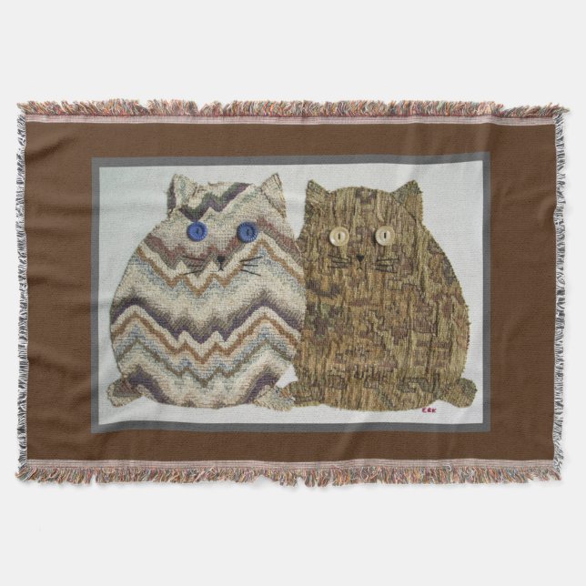 2 Fat Cats #1 Throw Blanket (Front)