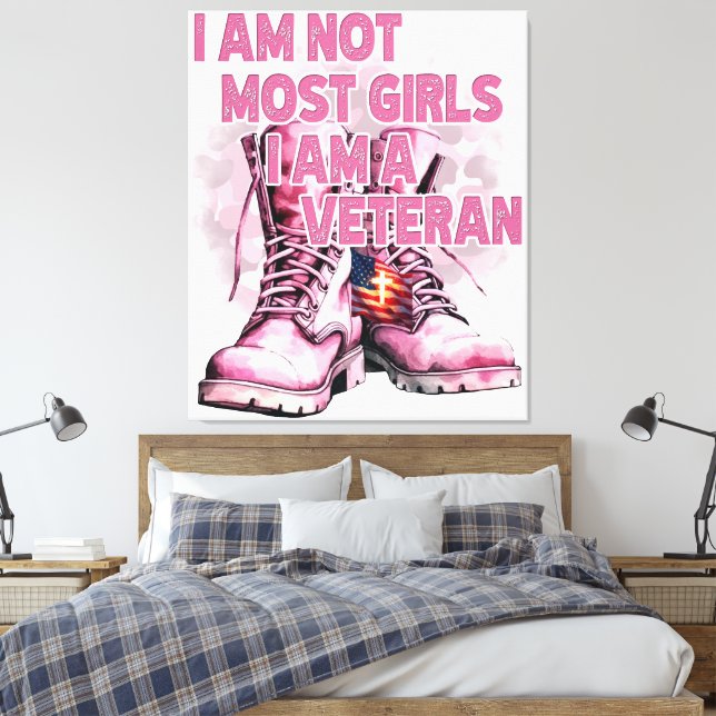 #2 Female Veteran Canvas Print (Insitu(Bedroom))