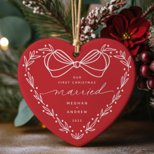 2 First Christmas Married Christmas  Ceramic Tree Decoration