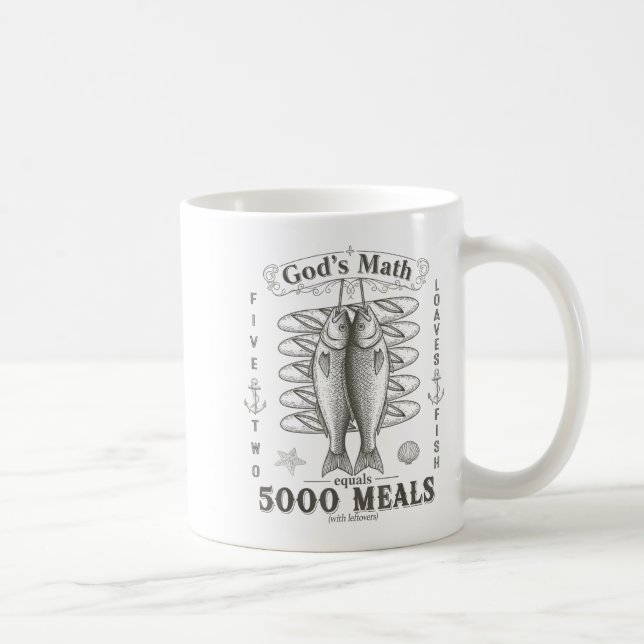 2 Fishes 5 Breads Jesus Feeds The 5000 Christian B Coffee Mug (Right)