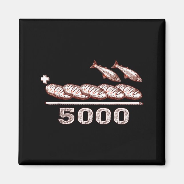 2 Fishes 5 Breads Jesus Feeds The 5000 Christian B Magnet (Front)