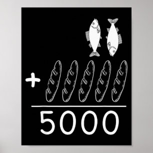 2 Fishes 5 Breads Jesus Feeds The 5000 Christian B Poster
