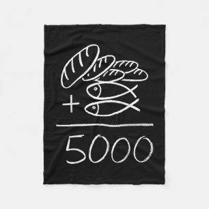 2 fishes 5 breads jesus feeds the 5000 christian fleece blanket