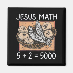 2 Fishes 5 Breads Jesus Feeds The 5000 Christian Magnet