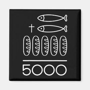 2 fishes 5 breads jesus feeds the 5000 christian magnet