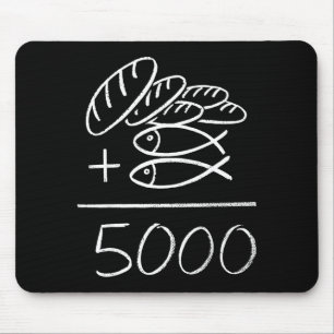 2 fishes 5 breads jesus feeds the 5000 christian mouse mat