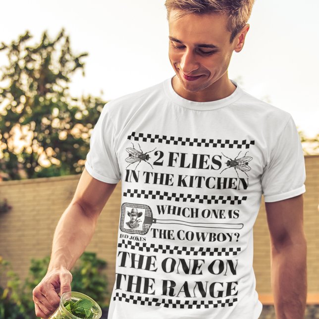 "2 Flies in the Kitchen" Hilarious Dad Joke Comedy T-Shirt (Creator Uploaded)