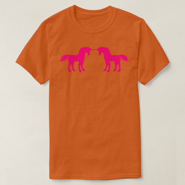 2 friends fighting enemies fight unicorn pink hors T-Shirt (Design Front)