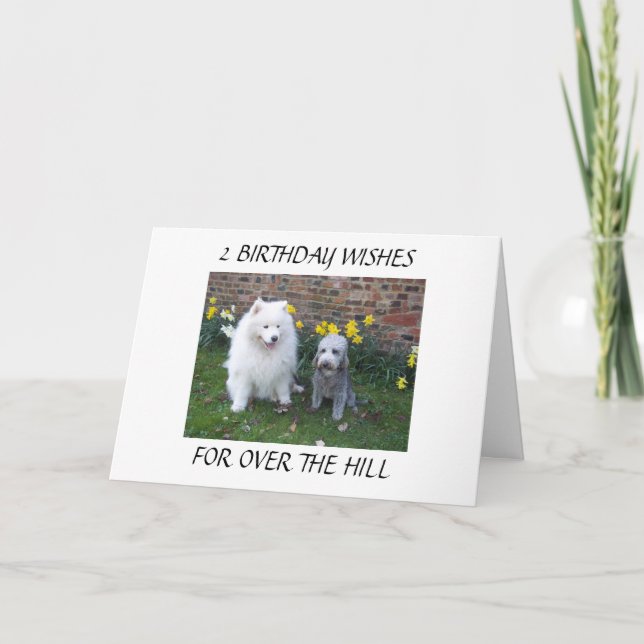2 FUN BIRTHDAY WISHES FOR OVER THE HILL CARD (Front)