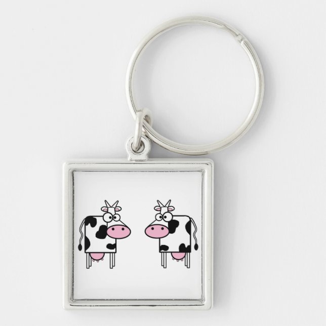 2 funny cows key ring (Front)