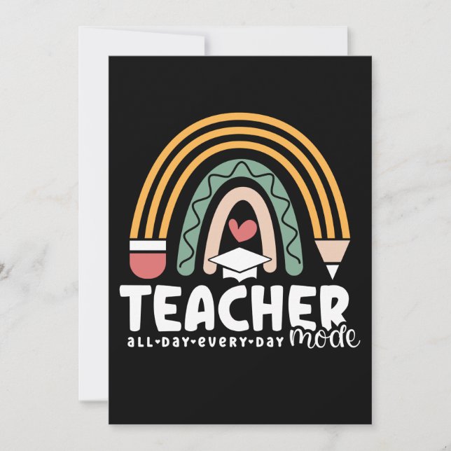 2- Funny Teacher Mode Teaching Gift for Teacher Invitation (Front)