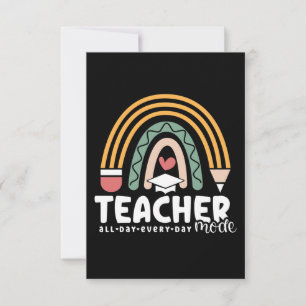 2- Funny Teacher Mode Teaching Gift for Teacher Thank You Card