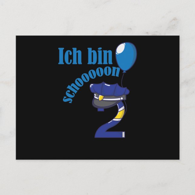 2. Geburtstag Patrol Jungs Kinder Polizei Paw Postcard (Front)