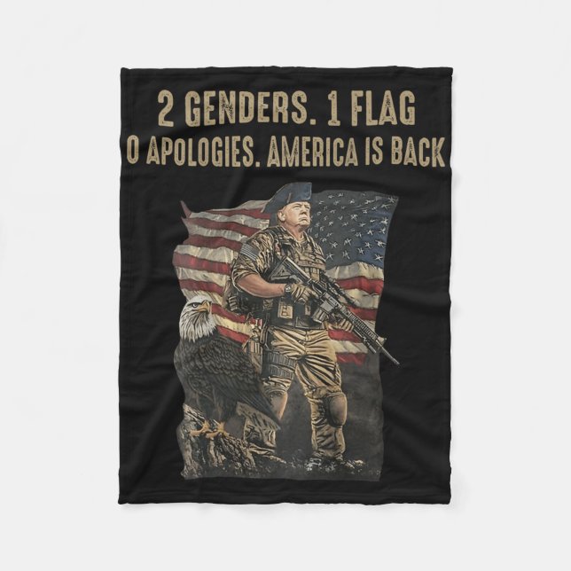 2 Genders 1 Flags O Apologies America Is Back  Fleece Blanket (Front)
