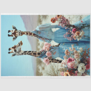 2 Giraffe Vintage Style Decoupage Tissue Paper