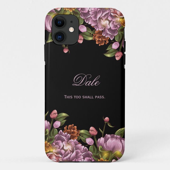 #2 Girly Personalised Pink Peony Floral Case-Mate iPhone Case (Back)
