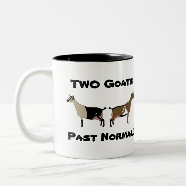 2 Goats Past Normal! - Nigerian Dwarf Goats Two-Tone Coffee Mug (Left)