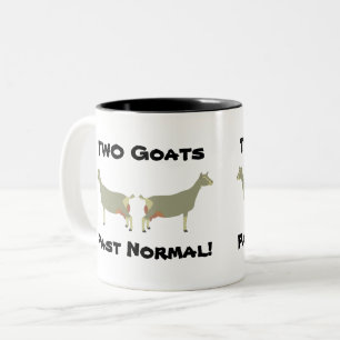 2 Goats Past Normal! - Toggenburg Dairy Goats Two-Tone Coffee Mug