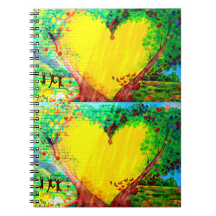 2 gold hearts notebook