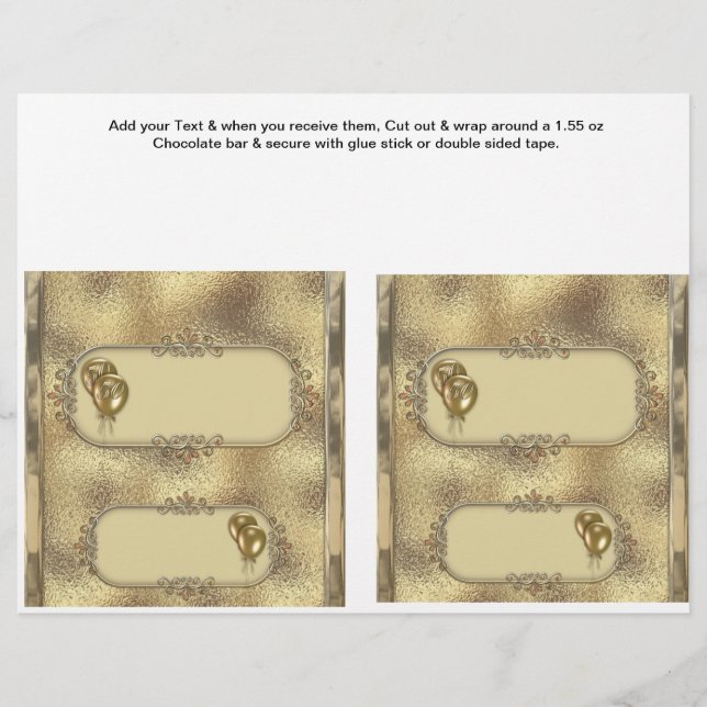 2 Golden Anniversary Custom Candy Bar Wrappers (Front)