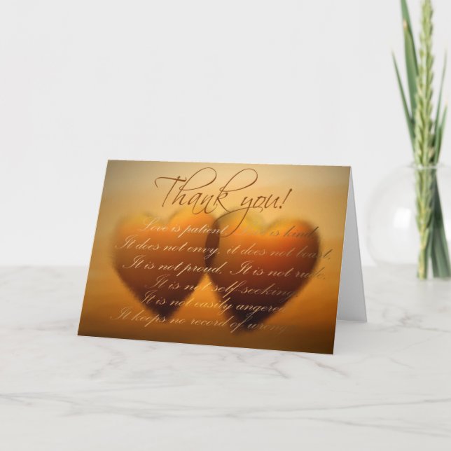 2 golden heart thank you card! (Front)