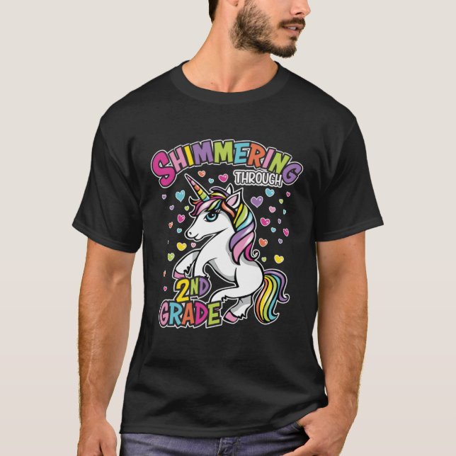 2 Grade  for students and teachers women unicorn T-Shirt (Front)