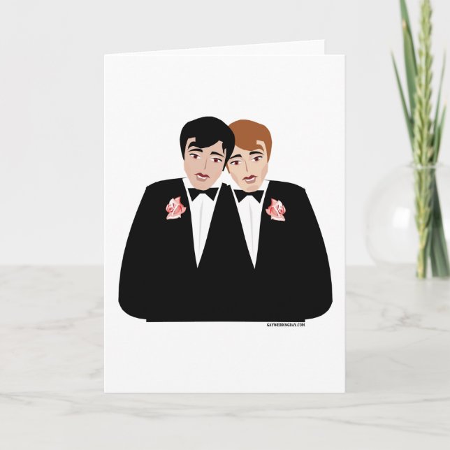 2 Grooms Gay Wedding Cards (Front)