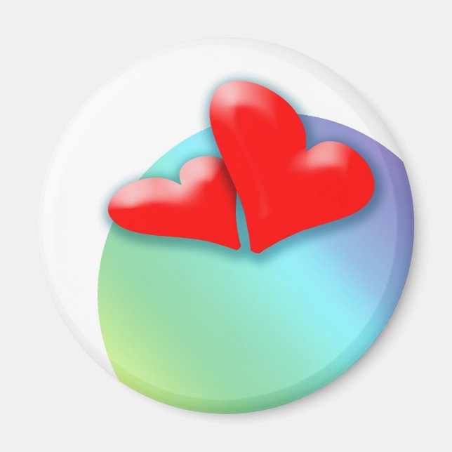2 Hearts dancing for Valentine's Day Round Magnet (Front)