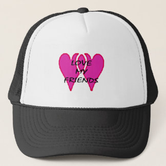 2 Hearts Together Love My Friends Template Trucker Hat