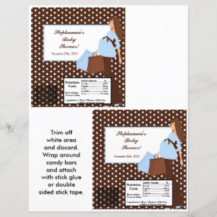 2 Hershey's Large Bar Wrapper Blue Mod Mum Polka D