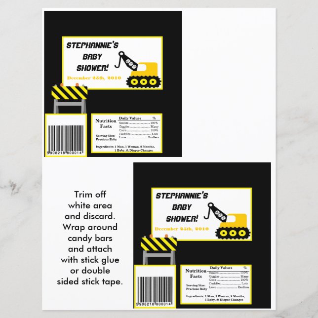 2 Hershey's Large Bar Wrapper Construction (Front)