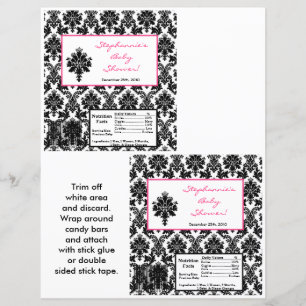 2 Hershey's Large Bar Wrapper Hot Pink Black Damas