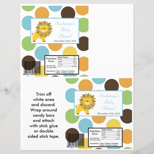 2 Hershey's Large Bar Wrapper Jungle King Lion Saf (Front)