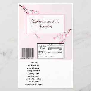 2 Hershey's Large Bar Wrapper Pink Cherry Blossom