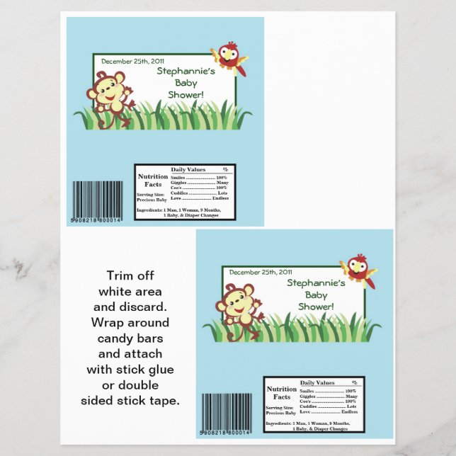 2 Hershey's Large Bar Wrapper Rain-forest Jungle (Front)