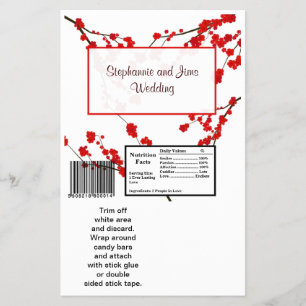 2 Hershey's Large Bar Wrapper Red Cherry Blossom