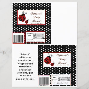 2 Hershey's Large Bar Wrapper Red Ladybug