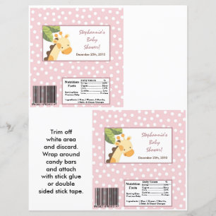 2 Hershey's Large Bar Wrapper Safari Jungle Giraff