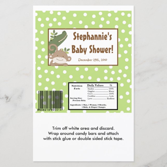 2 Hershey's Large Bar Wrapper Safari Jungle Zoo (Front)