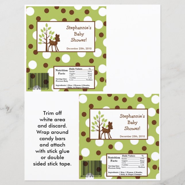 2 Hershey's Large Bar Wrapper Woodland Friends (Front)