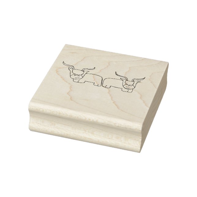 2 highland cows rubber stamp (Stamp)