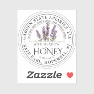 2" Honey Label with State Name and Lavender Flower