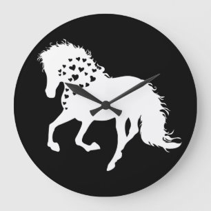 2- Horse Shirt, Horse Lover Tee, Girls Horse Large Clock